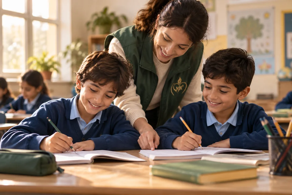Derste defterlerine yazan öğrenciler (temsili görsel)